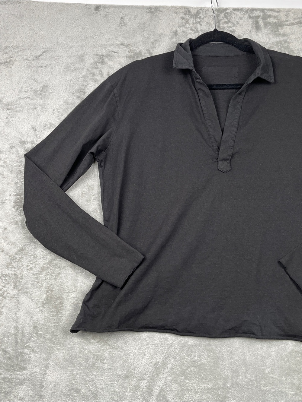 NEW Frank & Eileen M 100% Cotton Black Popover Heritage Jersey Made in USA